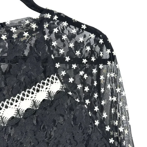 Anthropologie Black and White Lace Blouse - Picture 4 of 9